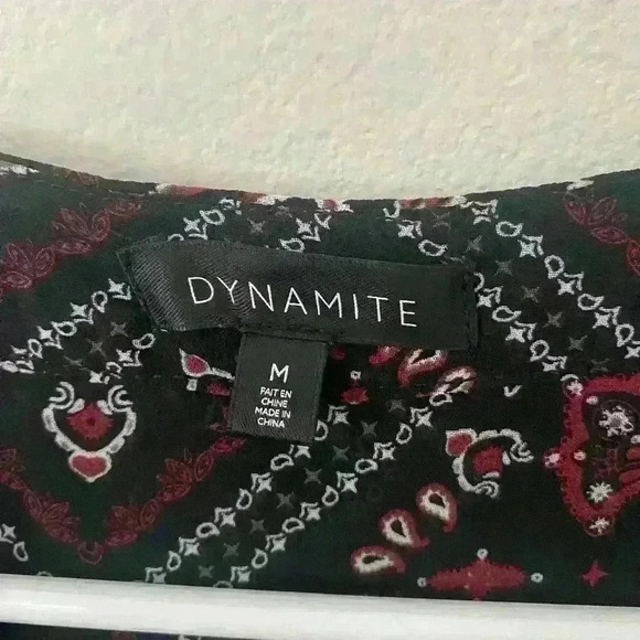 Dynamite Long‎ Sleeve Top Blouse Floral BOHO Medium - Picture 3 of 7